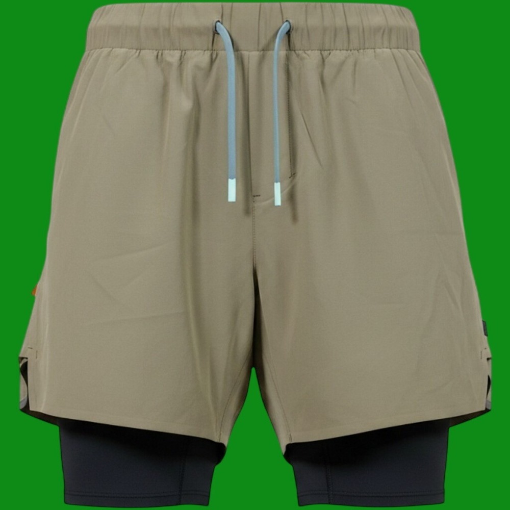 Lululemon Shorts 7 Mens S Olive Green Lined Running Workout